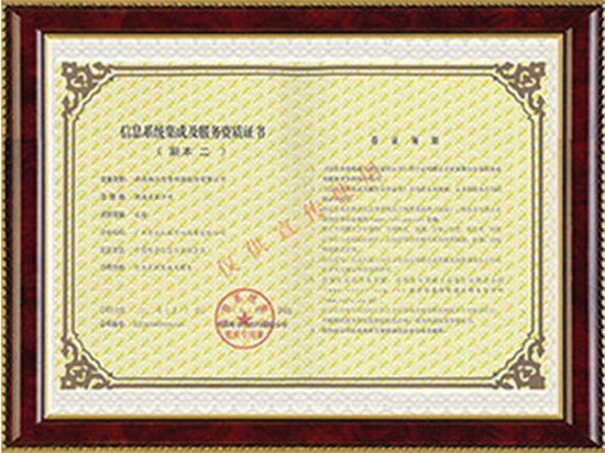 信息系統(tǒng)集成及服務(wù)資質(zhì) 二級(jí)